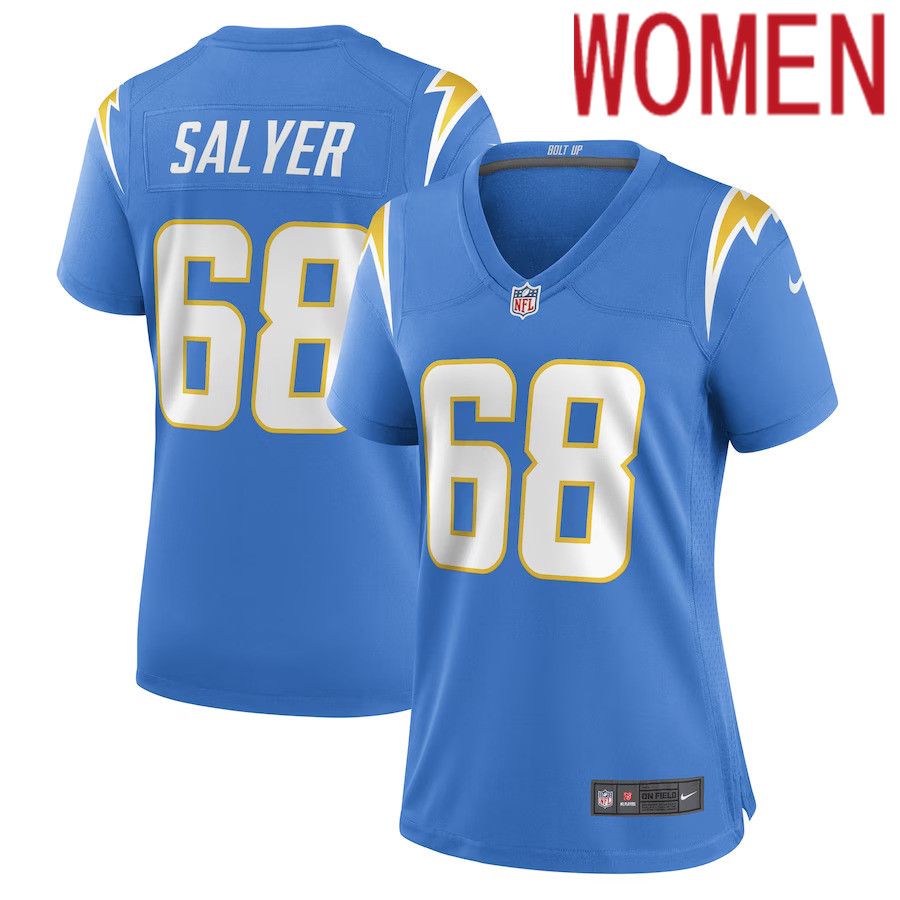 Women Los Angeles Chargers 68 Jamaree Salyer Nike Powder Blue Game Player NFL Jersey